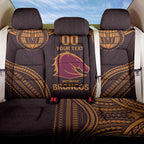 Custom Broncos Rugby Back Car Seat Cover With Polynesian Style