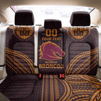 Custom Broncos Rugby Back Car Seat Cover With Polynesian Style