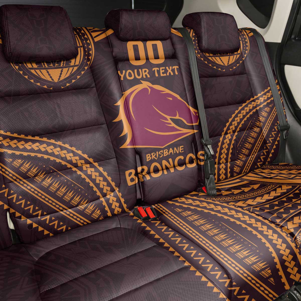 Custom Broncos Rugby Back Car Seat Cover With Polynesian Style