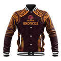 Custom Broncos Rugby Baseball Jacket With Polynesian Style