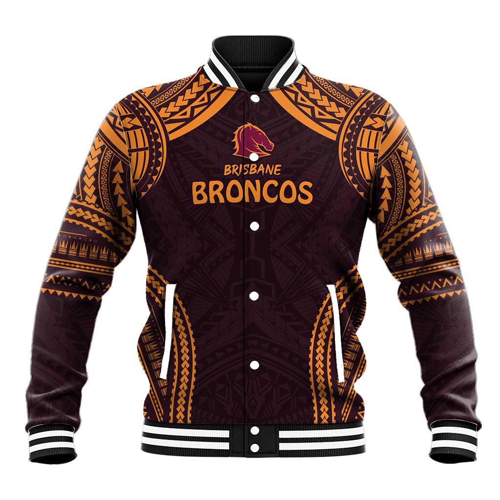 Custom Broncos Rugby Baseball Jacket With Polynesian Style