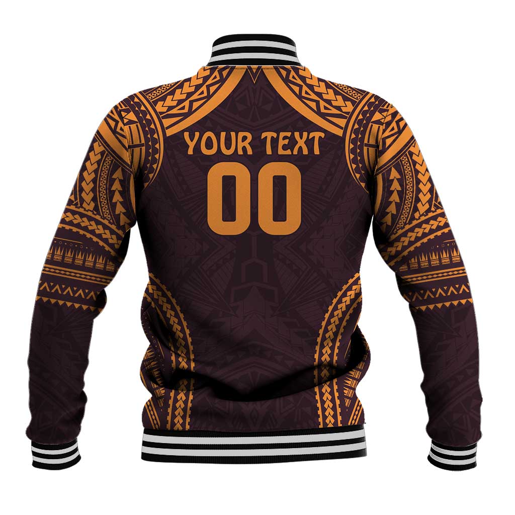 Custom Broncos Rugby Baseball Jacket With Polynesian Style