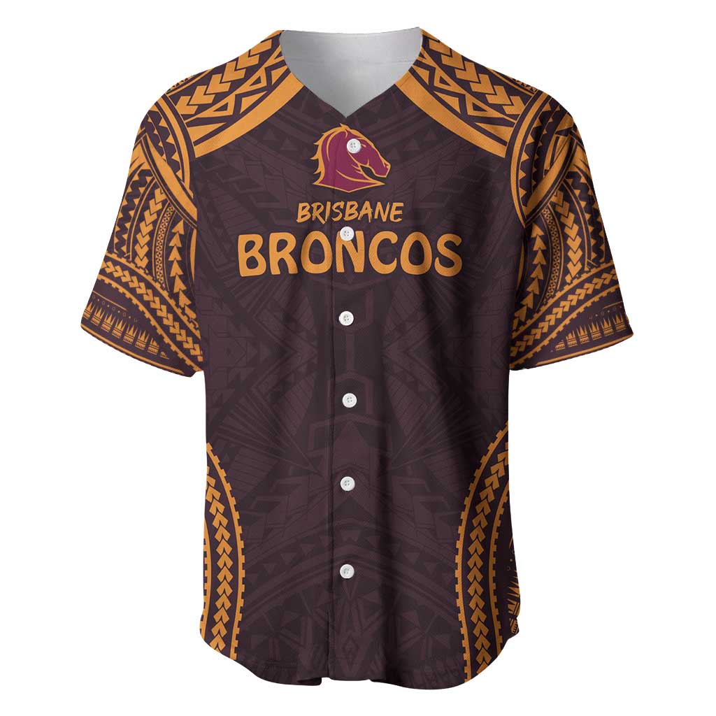 Custom Broncos Rugby Baseball Jersey With Polynesian Style