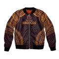 Custom Broncos Rugby Bomber Jacket With Polynesian Style