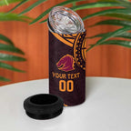 Custom Broncos Rugby 4 in 1 Can Cooler Tumbler With Polynesian Style