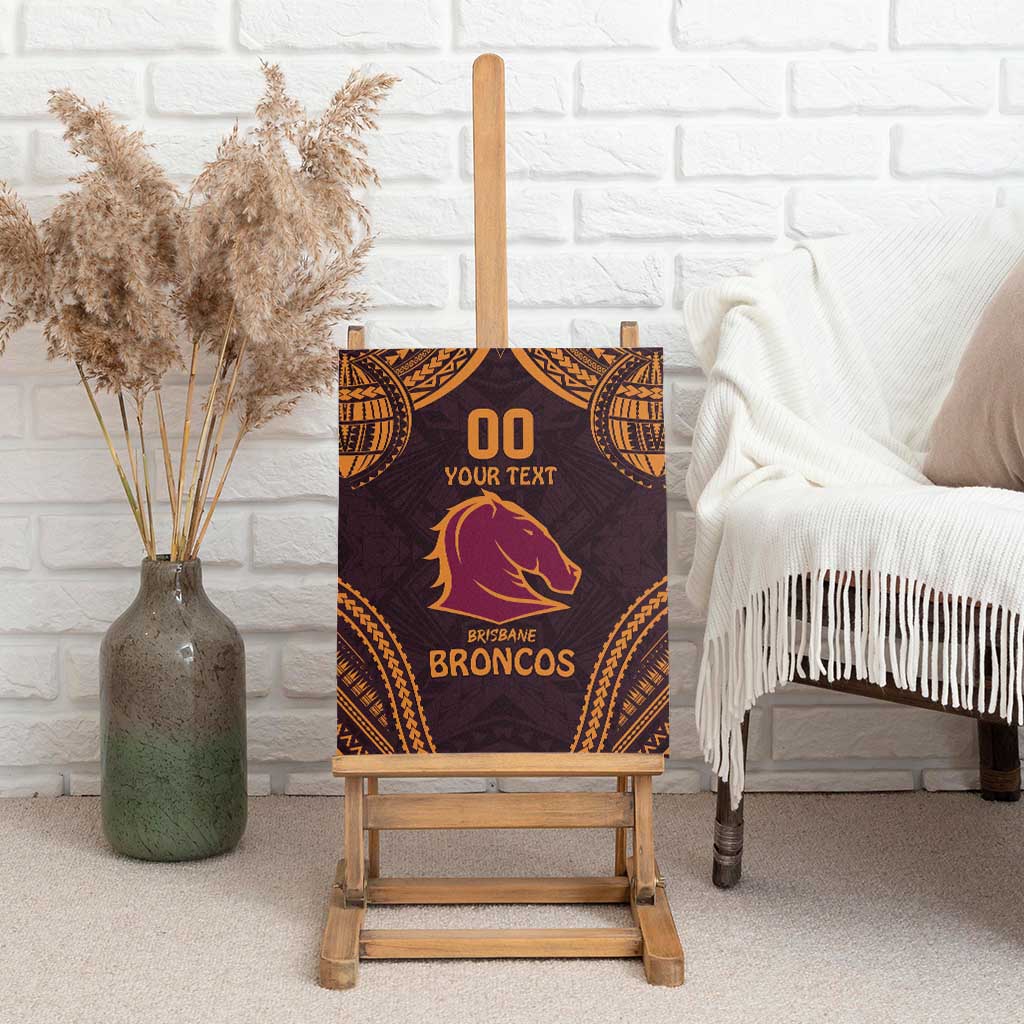 Custom Broncos Rugby Canvas Wall Art With Polynesian Style