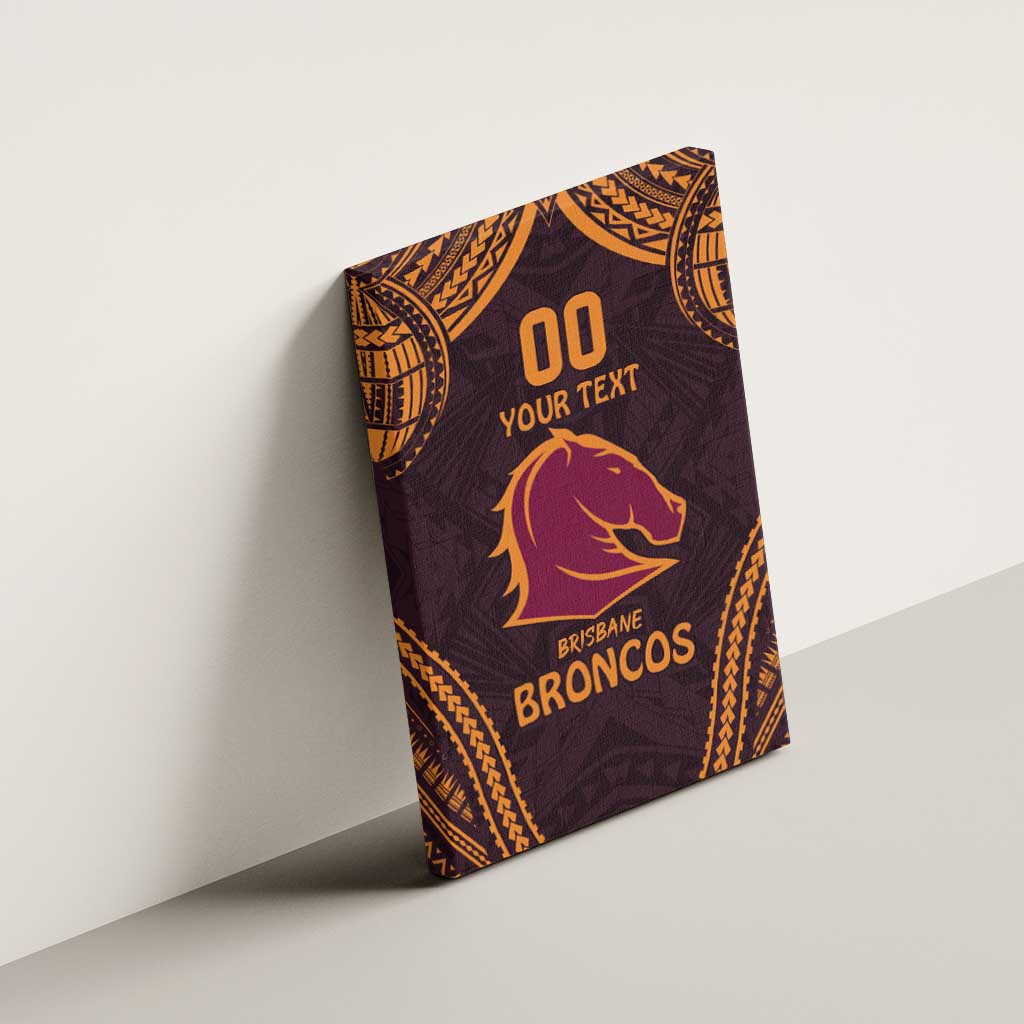 Custom Broncos Rugby Canvas Wall Art With Polynesian Style