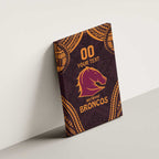 Custom Broncos Rugby Canvas Wall Art With Polynesian Style