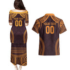 Custom Broncos Rugby Couples Matching Puletasi and Hawaiian Shirt With Polynesian Style