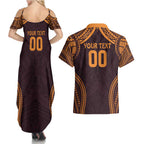 Custom Broncos Rugby Couples Matching Summer Maxi Dress and Hawaiian Shirt With Polynesian Style