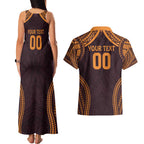 Custom Broncos Rugby Couples Matching Tank Maxi Dress and Hawaiian Shirt With Polynesian Style