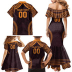 Custom Broncos Rugby Family Matching Mermaid Dress and Hawaiian Shirt With Polynesian Style