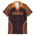 Custom Broncos Rugby Family Matching Mermaid Dress and Hawaiian Shirt With Polynesian Style