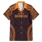 Custom Broncos Rugby Family Matching Mermaid Dress and Hawaiian Shirt With Polynesian Style