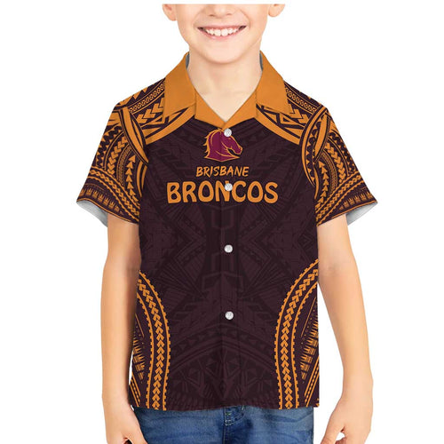 Custom Broncos Rugby Family Matching Mermaid Dress and Hawaiian Shirt With Polynesian Style