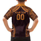 Custom Broncos Rugby Family Matching Off Shoulder Short Dress and Hawaiian Shirt With Polynesian Style