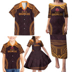 Custom Broncos Rugby Family Matching Puletasi and Hawaiian Shirt With Polynesian Style