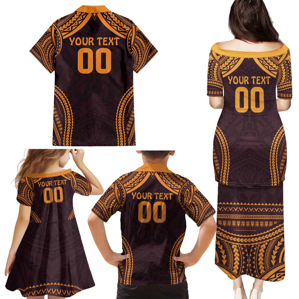 Custom Broncos Rugby Family Matching Puletasi and Hawaiian Shirt With Polynesian Style