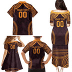 Custom Broncos Rugby Family Matching Puletasi and Hawaiian Shirt With Polynesian Style