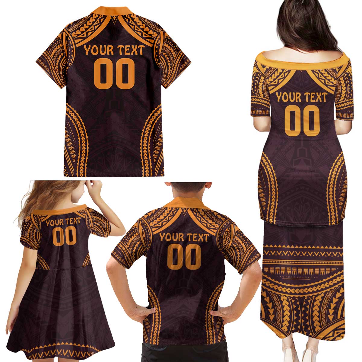 Custom Broncos Rugby Family Matching Puletasi and Hawaiian Shirt With Polynesian Style
