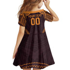 Custom Broncos Rugby Family Matching Summer Maxi Dress and Hawaiian Shirt With Polynesian Style