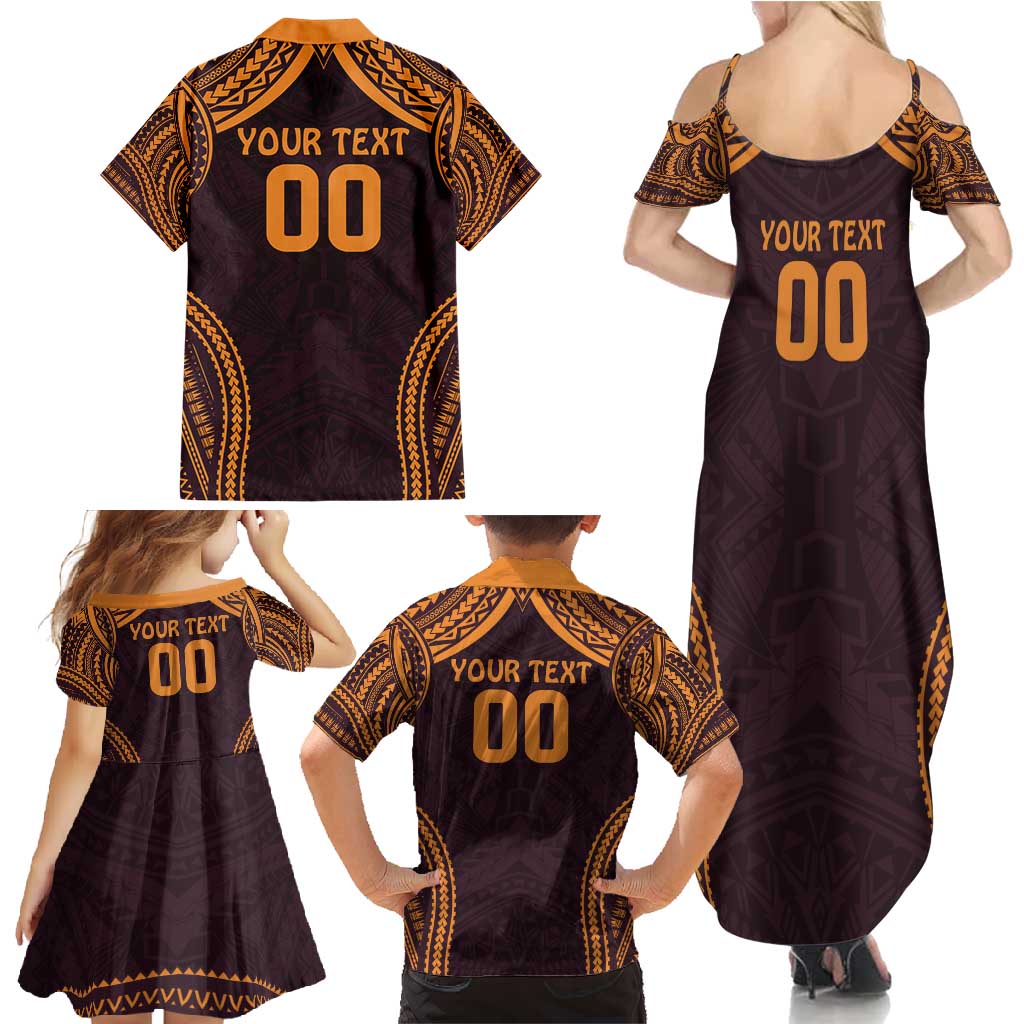 Custom Broncos Rugby Family Matching Summer Maxi Dress and Hawaiian Shirt With Polynesian Style
