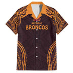 Custom Broncos Rugby Family Matching Summer Maxi Dress and Hawaiian Shirt With Polynesian Style
