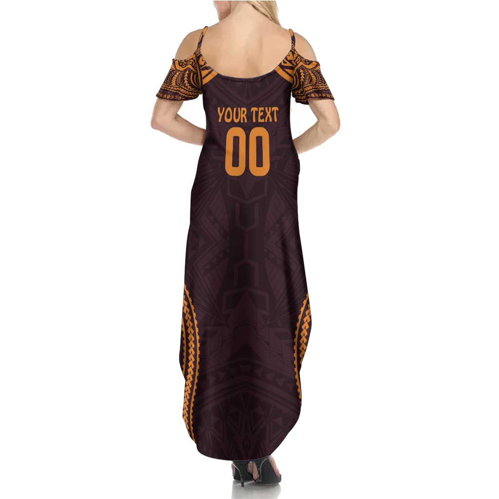 Custom Broncos Rugby Family Matching Summer Maxi Dress and Hawaiian Shirt With Polynesian Style
