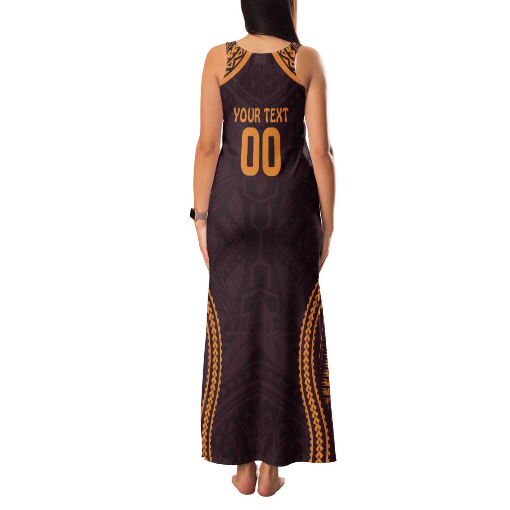 Custom Broncos Rugby Family Matching Tank Maxi Dress and Hawaiian Shirt With Polynesian Style
