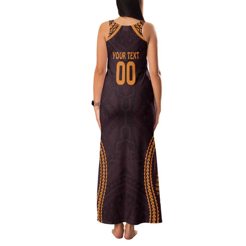 Custom Broncos Rugby Family Matching Tank Maxi Dress and Hawaiian Shirt With Polynesian Style