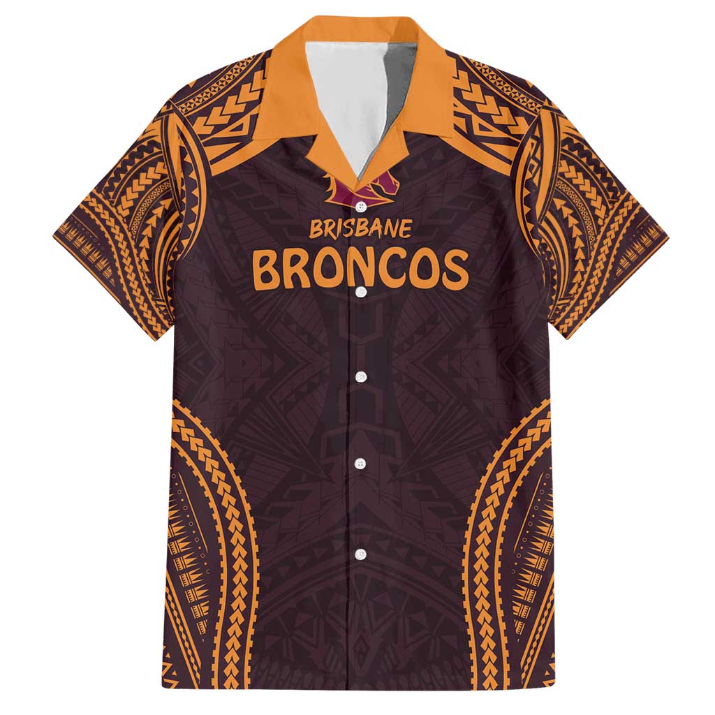 Custom Broncos Rugby Hawaiian Shirt With Polynesian Style