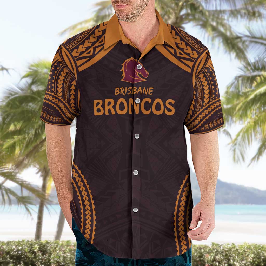 Custom Broncos Rugby Hawaiian Shirt With Polynesian Style
