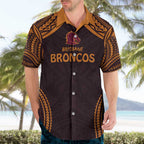 Custom Broncos Rugby Hawaiian Shirt With Polynesian Style