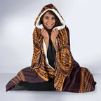 Custom Broncos Rugby Hooded Blanket With Polynesian Style