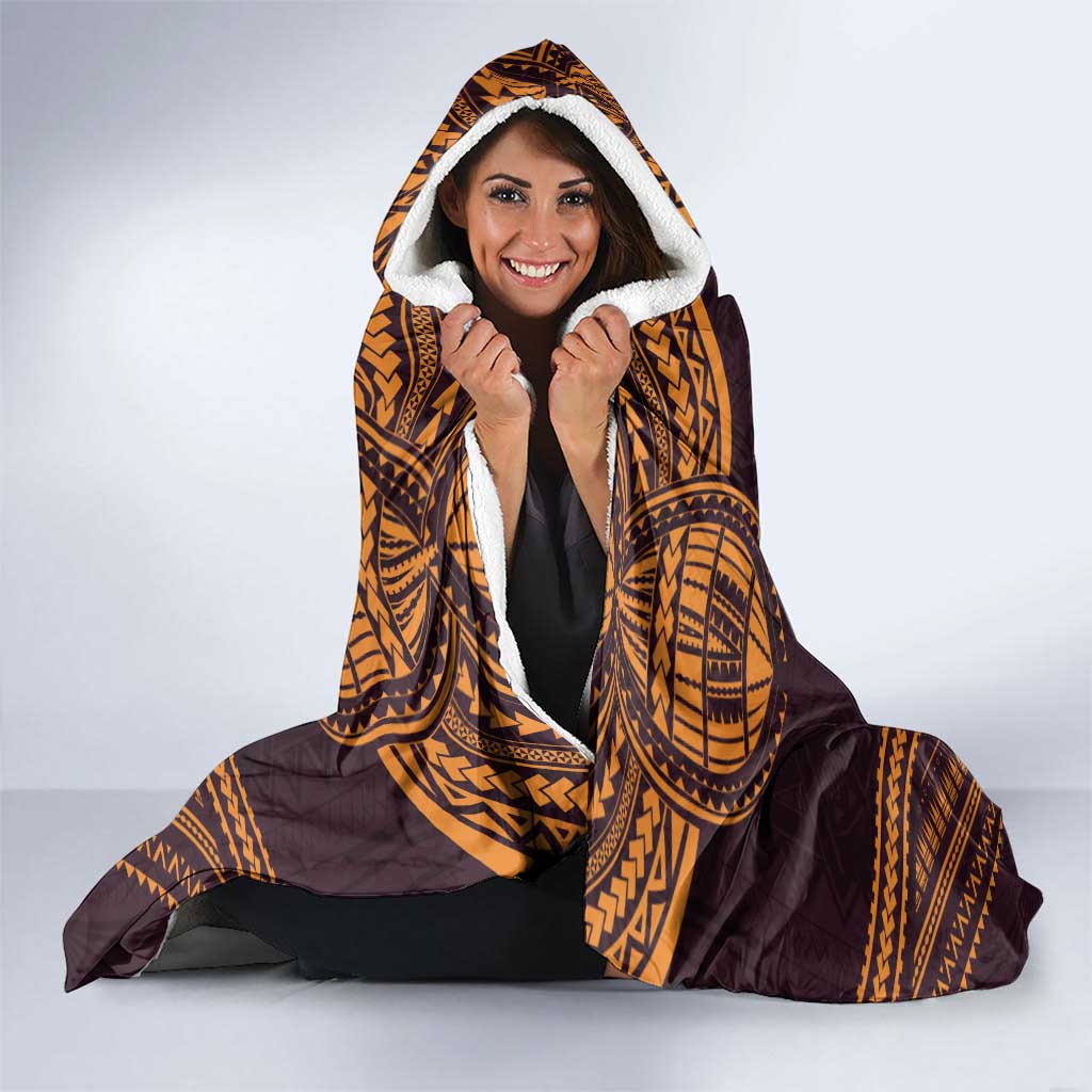 Custom Broncos Rugby Hooded Blanket With Polynesian Style