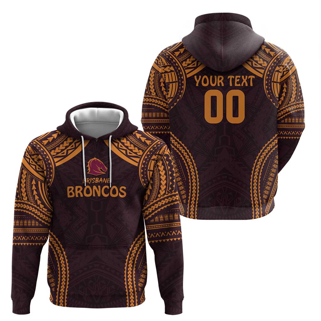 Custom Broncos Rugby Hoodie With Polynesian Style