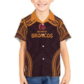 Custom Broncos Rugby Kid Hawaiian Shirt With Polynesian Style