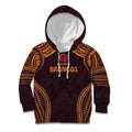 Custom Broncos Rugby Kid Hoodie With Polynesian Style