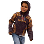 Custom Broncos Rugby Kid Hoodie With Polynesian Style