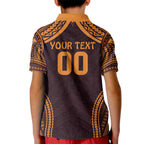 Custom Broncos Rugby Kid Polo Shirt With Polynesian Style