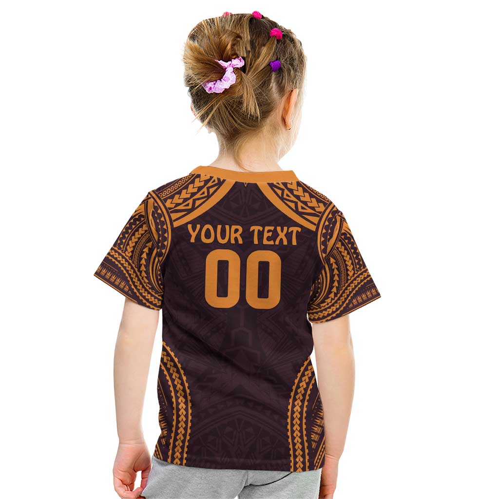 Custom Broncos Rugby Kid T Shirt With Polynesian Style