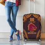 Custom Broncos Rugby Luggage Cover With Polynesian Style