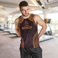 Custom Broncos Rugby Men Tank Top With Polynesian Style