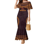 Custom Broncos Rugby Mermaid Dress With Polynesian Style