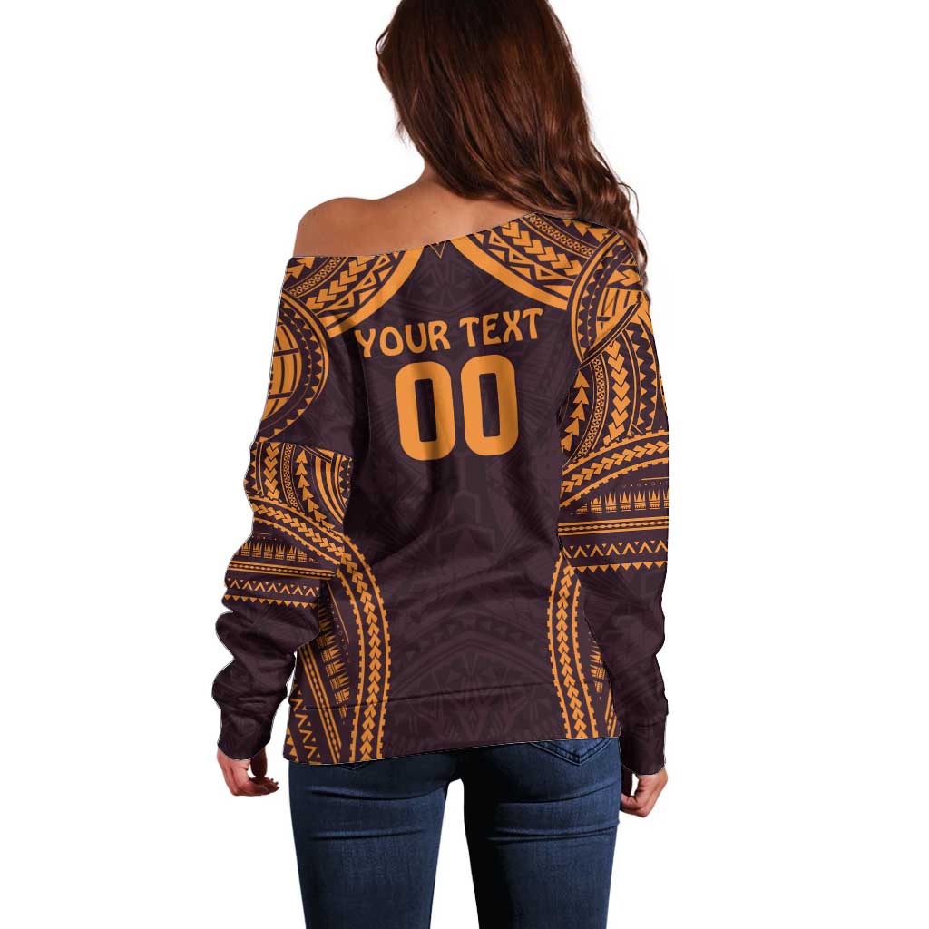 Custom Broncos Rugby Off Shoulder Sweater With Polynesian Style