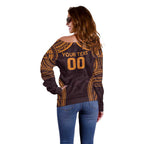 Custom Broncos Rugby Off Shoulder Sweater With Polynesian Style