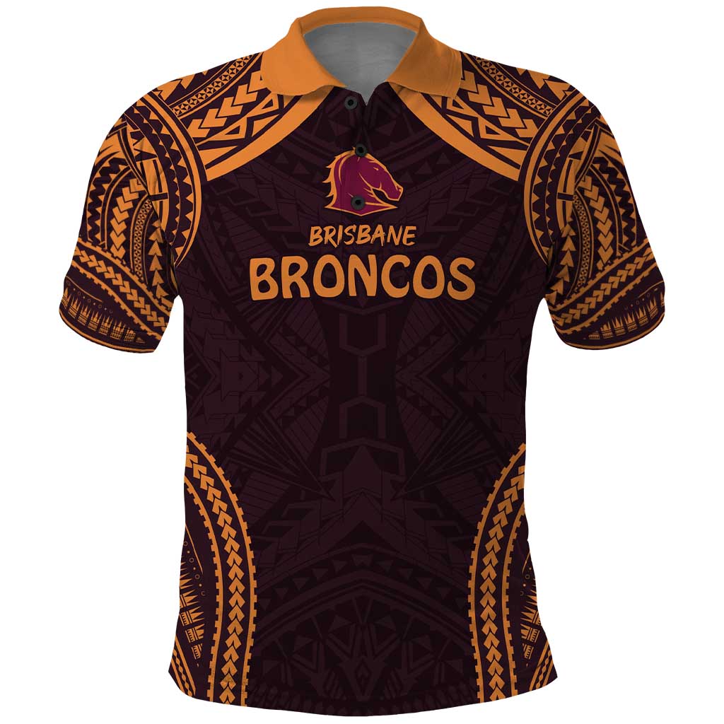 Custom Broncos Rugby Polo Shirt With Polynesian Style