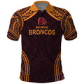 Custom Broncos Rugby Polo Shirt With Polynesian Style
