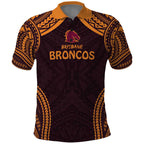 Custom Broncos Rugby Polo Shirt With Polynesian Style
