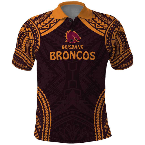 Custom Broncos Rugby Polo Shirt With Polynesian Style